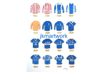 Oldham Athletic FC Retro Shirts Wall Art Print